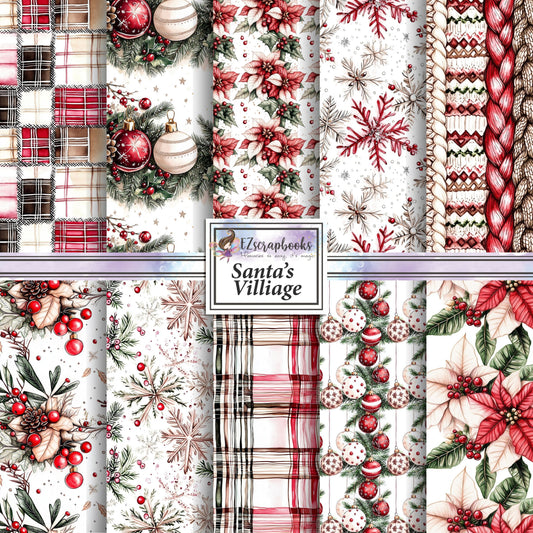 Santa's Village - 12X12 Christmas Scrapbook Paper Pack - 25-8355