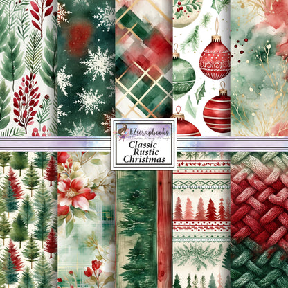 Classic Rustic Christmas - 12X12 Scrapbook Paper Pack - 25-8363