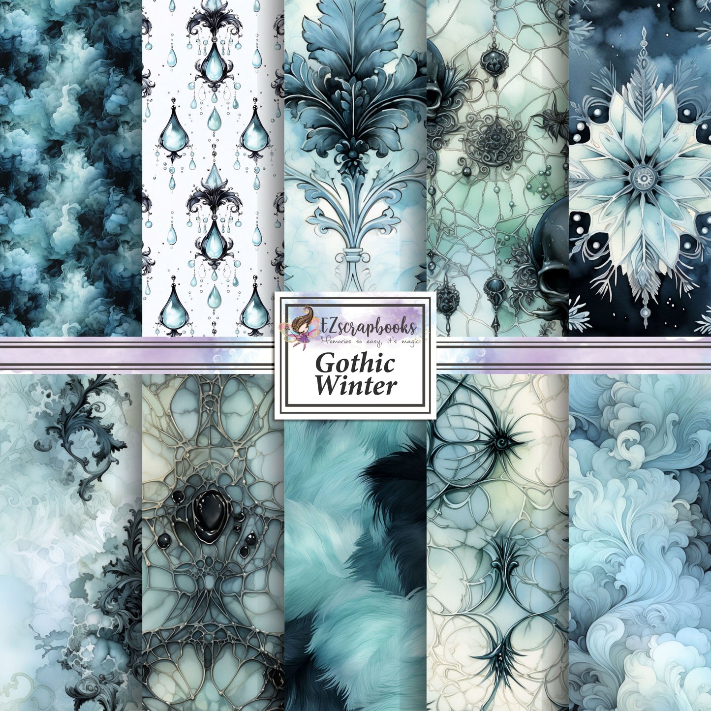 Gothic Winter - 12X12 Halloween Scrapbook Paper Pack - 25-8370
