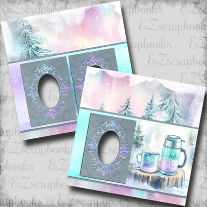 Polar Lights Thermos - EZ Digital Scrapbook Pages - INSTANT DOWNLOAD