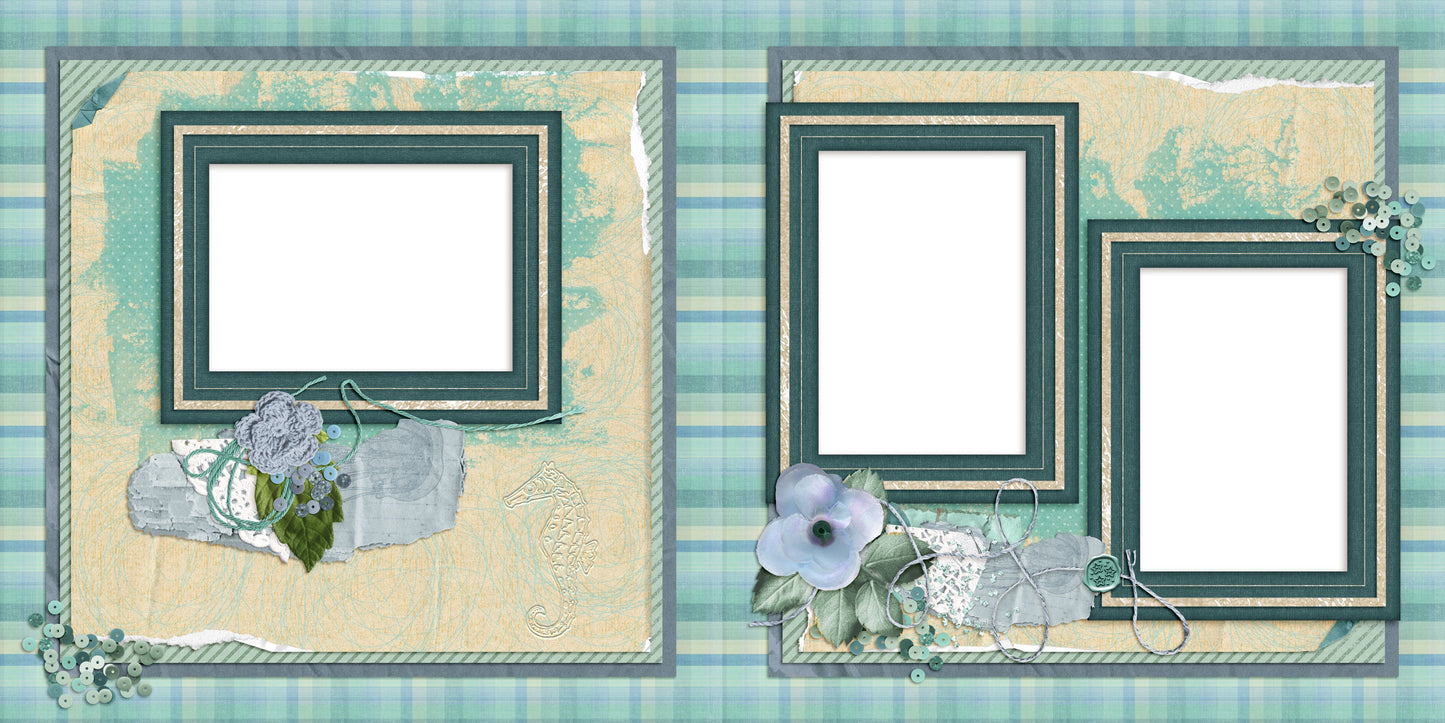 Beachy EZ Quick Pages -  Digital Bundle - 10 Digital Scrapbook Pages - INSTANT DOWNLOAD