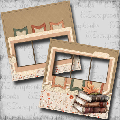 Spelling Autumn Books - EZ Digital Scrapbook Pages - INSTANT DOWNLOAD