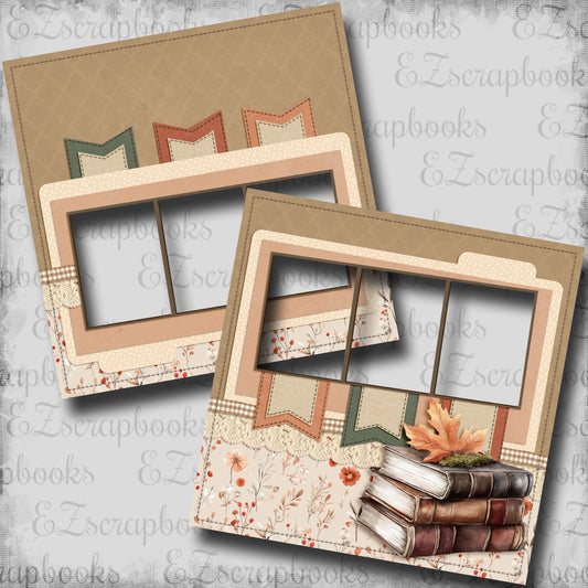 Spelling Autumn Books - EZ Digital Scrapbook Pages - INSTANT DOWNLOAD