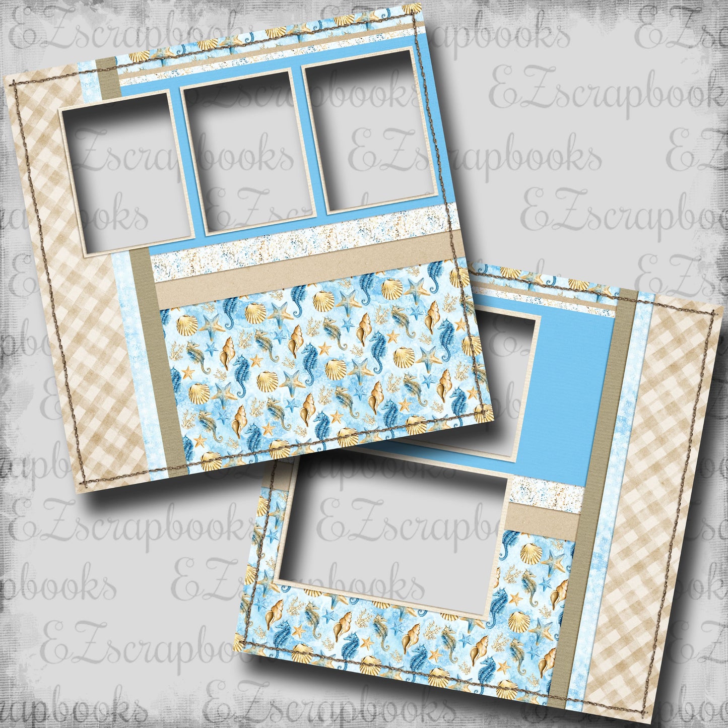 Beachy Dreams - EZ Digital Scrapbook Pages - INSTANT DOWNLOAD