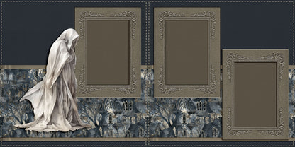 Creepy Old House Reaper - Scrapbook Layout - 24-820