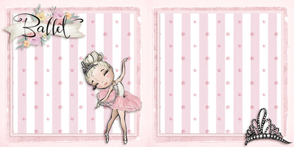 Ballet - Blond Hair EZ Background Pages -  Digital Bundle - 10 Digital Scrapbook Pages - INSTANT DOWNLOAD