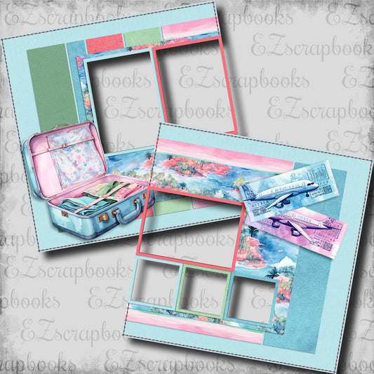 Pastel Travel Packing - EZ Digital Scrapbook Pages - INSTANT DOWNLOAD