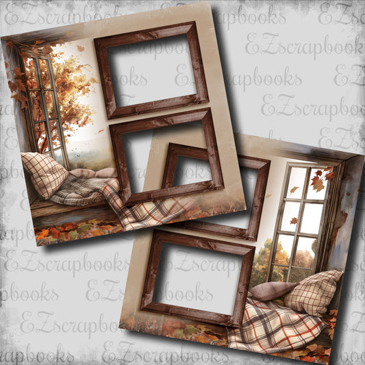 Fall Window - EZ Digital Scrapbook Pages - INSTANT DOWNLOAD