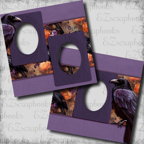 Rococo Halloween Raven - EZ Digital Scrapbook Pages - INSTANT DOWNLOAD