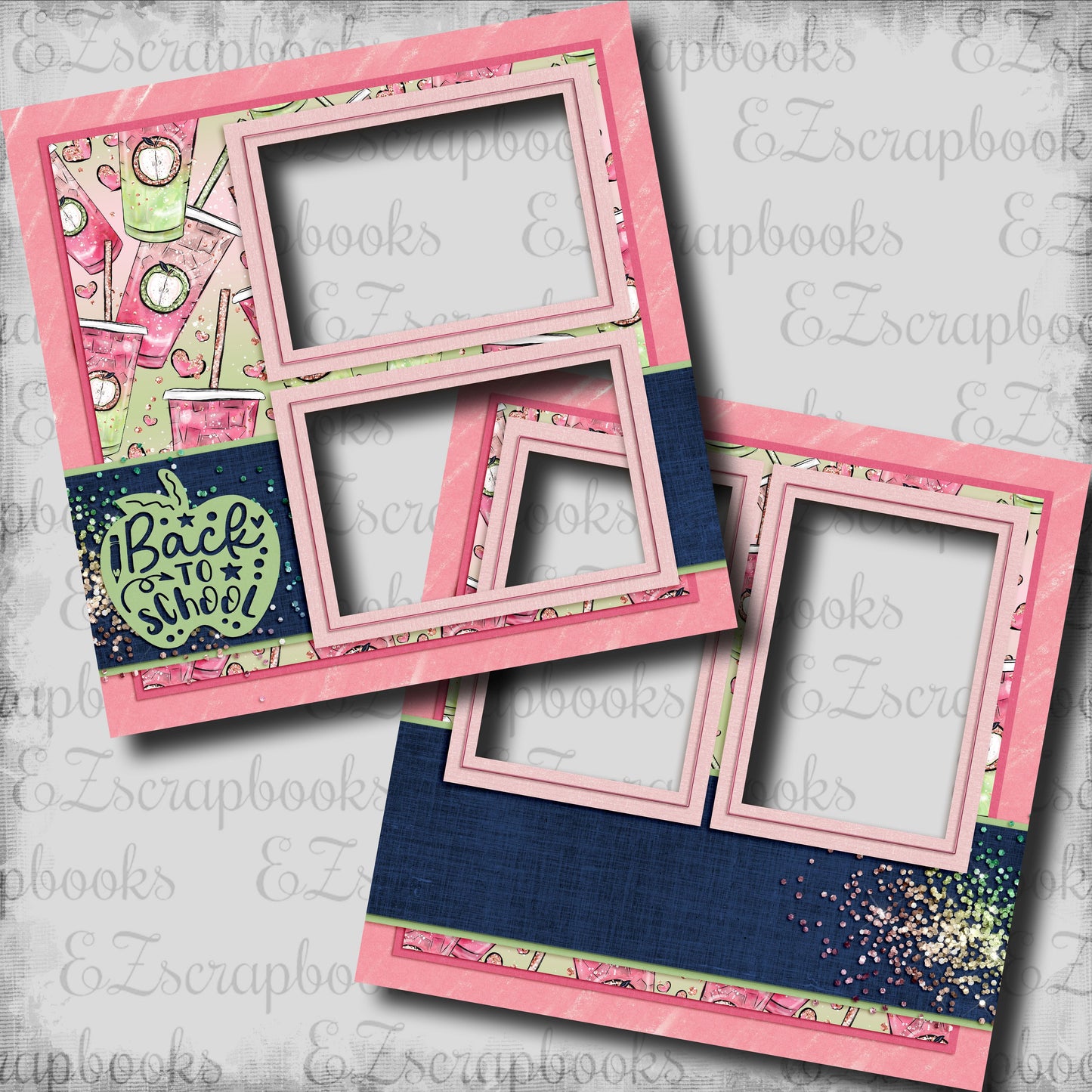 Back to School Drink - EZ Digital Scrapbook Pages - INSTANT DOWNLOAD