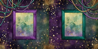 Mardi Gras Time - Set of 5 Double Page Scrapbook Layouts - 25-1022