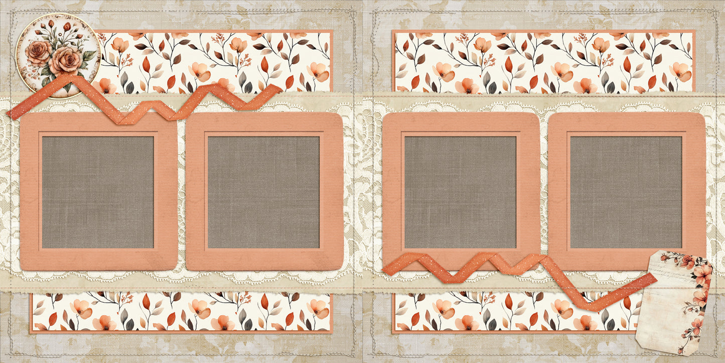 Amber Roses - Scrapbook Layout - 25-530