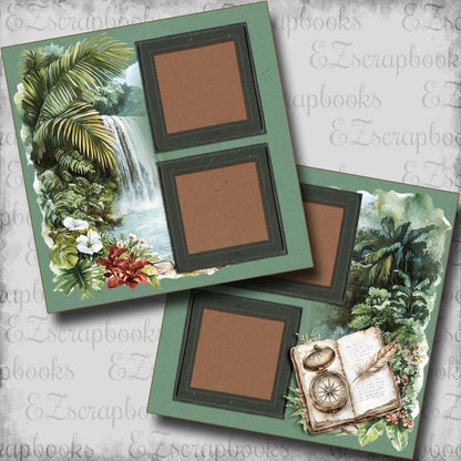 Jungle Safari Waterfall - Scrapbook Layout - 25-574
