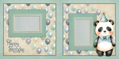 Birthday Boy Animals - Set of 5 Double Page Scrapbook Layouts - 25-1058