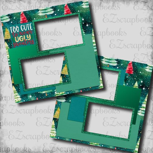 Too Cute Ugly Sweater - EZ Digital Scrapbook Pages - INSTANT DOWNLOAD