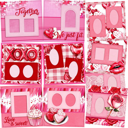 Love is Sweet - Set of 5 Double Page Scrapbook Layouts - 26-1006
