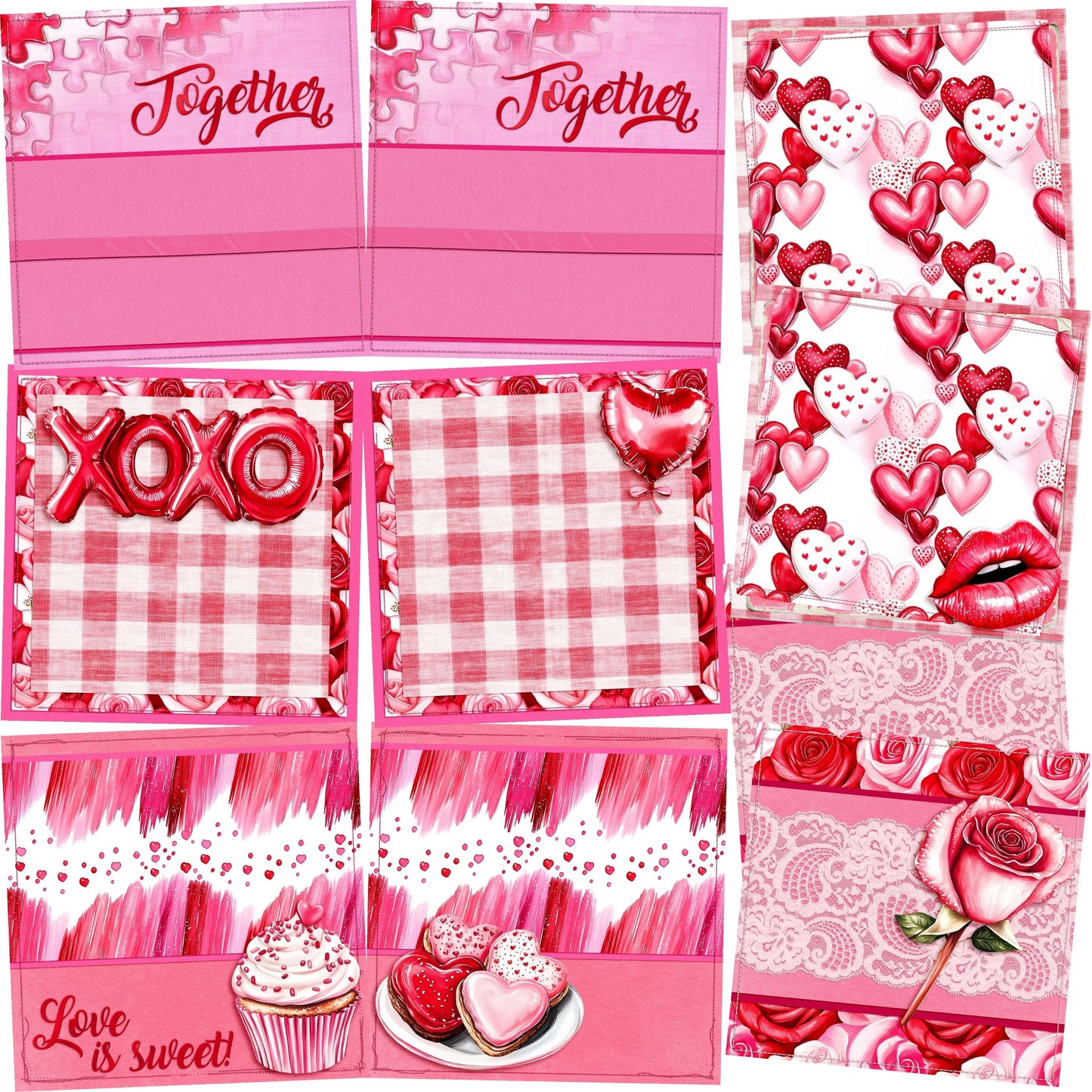 Love is Sweet NPM - Set of 5 Double Page Scrapbook Layouts - 26-1007