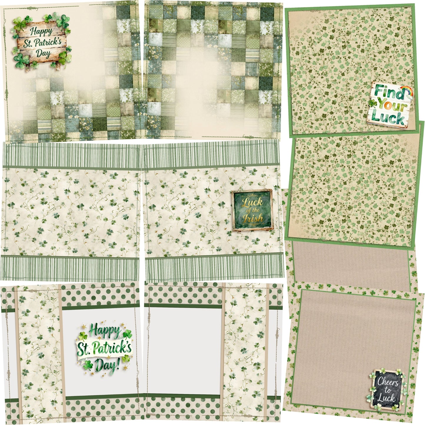 Cheers to Luck NPM - Set of 5 Double Page Scrapbook Layouts - 26-1009