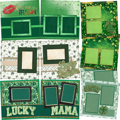 Lucky Vibes - Set of 5 Double Page Scrapbook Layouts - 26-1010