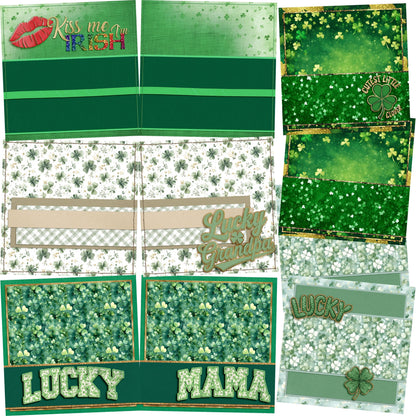 Lucky Vibes NPM - Set of 5 Double Page Scrapbook Layouts - 26-1011