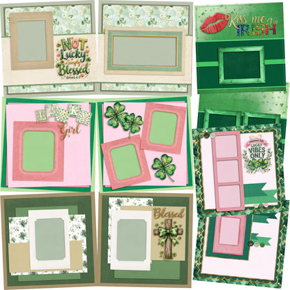 Lucky Girl - Set of 5 Double Page Scrapbook Layouts - 26-1016
