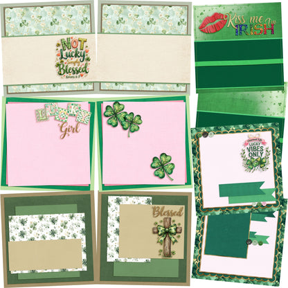 Lucky Girl NPM - Set of 5 Double Page Scrapbook Layouts - 26-1017