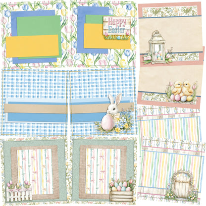 Pastel Easter NPM - Set of 5 Double Page Scrapbook Layouts - 26-1024