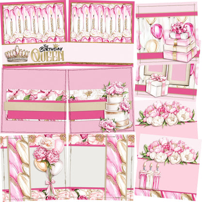 Birthday Queen NPM - Set of 5 Double Page Scrapbook Layouts - 26-1028