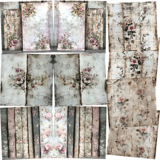 Vintage Romance NPM - Set of 5 Double Page Scrapbook Layouts - 26-1030