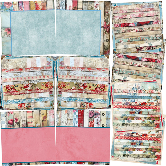 Spring Washi Strips NPM - Set of 5 Double Page Scrapbook Layouts - 26-1032