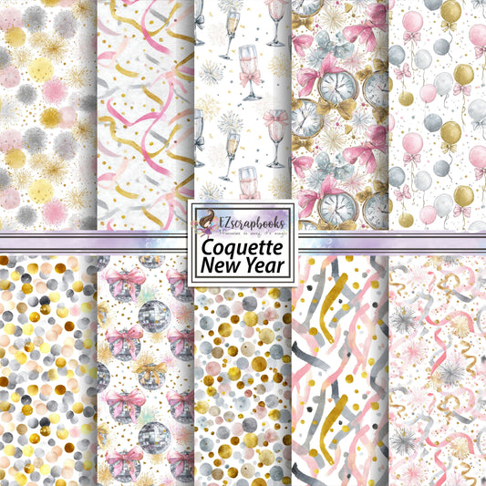 Coquette New Year - 12X12 Scrapbook Paper Pack - 26-0001