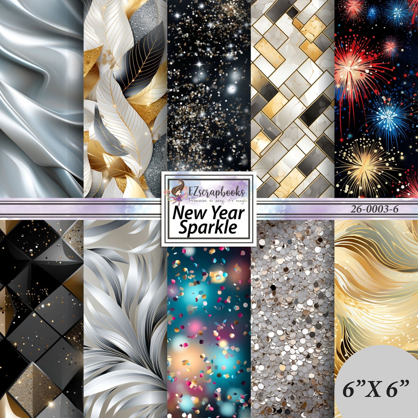 New Year Sparkle - 6X6 Paper Pack - 26-0003-6