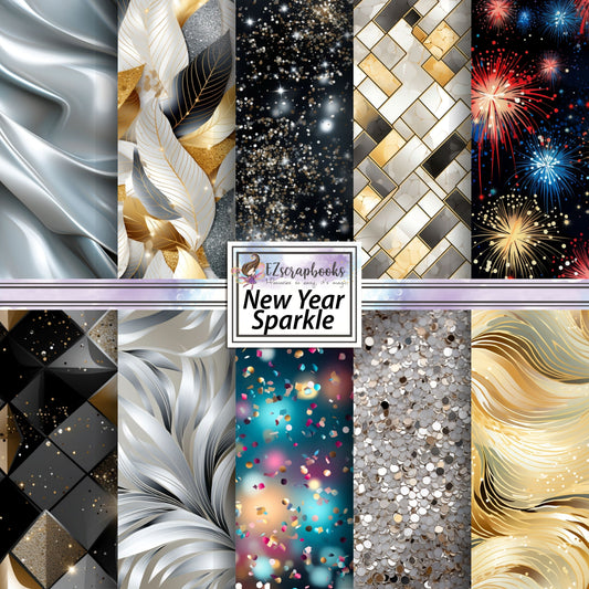 New Year Sparkle - 12X12 Scrapbook Paper Pack - 26-0003