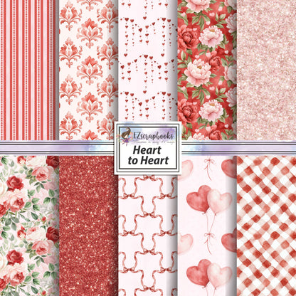 Heart to Heart - Valentine Love - 12X12 Scrapbook Paper Pack - 26-8007
