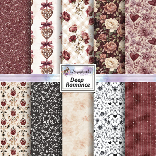 Deep Romance - Valentine Love - 12X12 Scrapbook Paper Pack - 26-8008