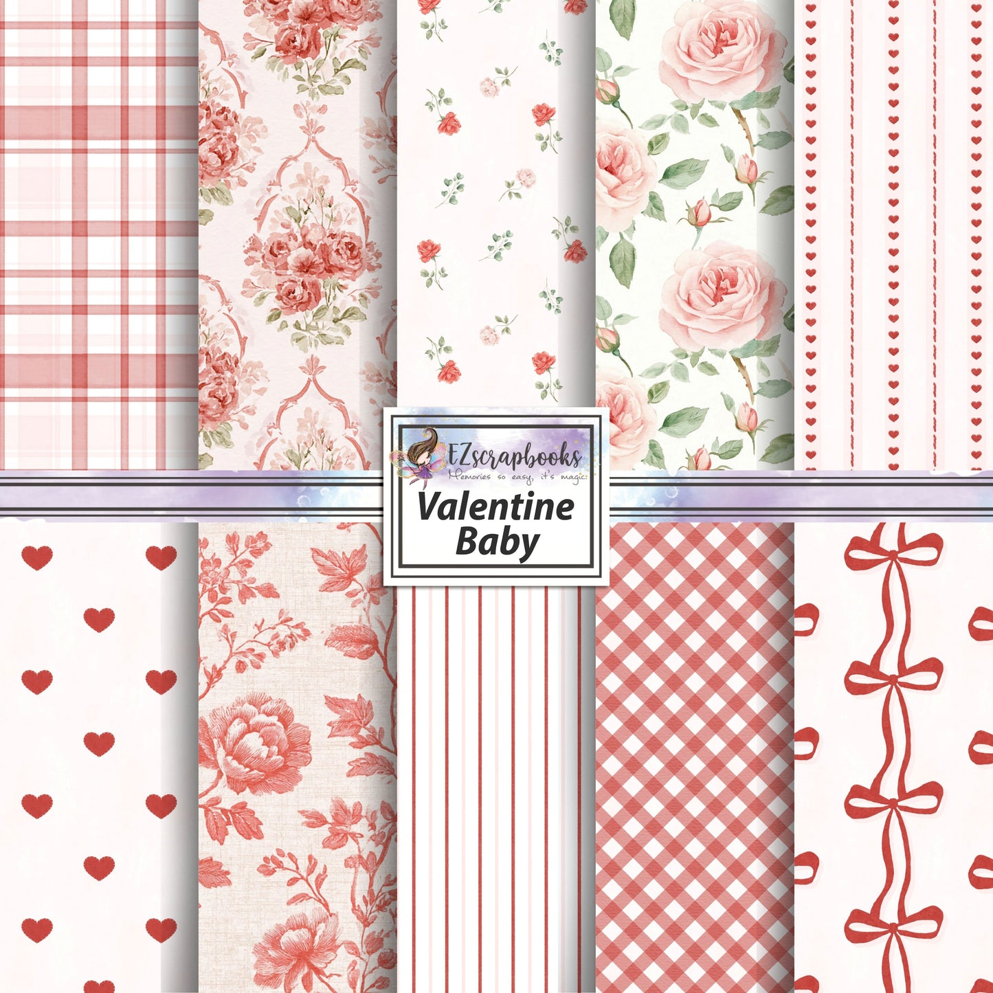 Valentine Baby - Valentine Love - 12X12 Scrapbook Paper Pack - 26-8009