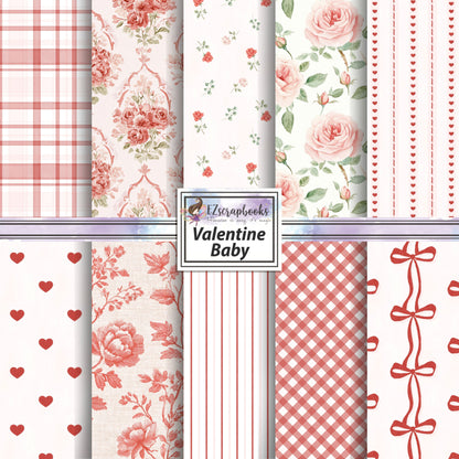 Valentine Baby - Valentine Love - 12X12 Scrapbook Paper Pack - 26-8009