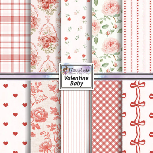 Valentine Baby - Valentine Love - 12X12 Scrapbook Paper Pack - 26-8009