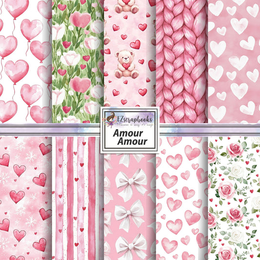 Armour - Valentine Love - 12X12 Scrapbook Paper Pack - 26-8010