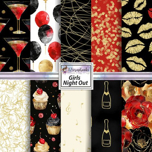 Girls Night Out - 12X12 Scrapbook Paper Pack - 26-8017