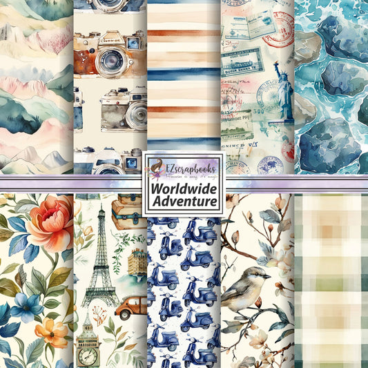 Worldwide Adventure - 12X12 Scrapbook Paper Pack - 26-8023