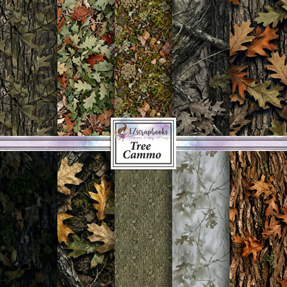 Tree Cammo - Hunting - 12X12 Scrapbook Paper Pack - 26-8029