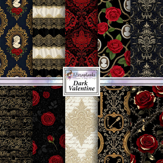 Dark Valentine - Valentine Love - 12X12 Scrapbook Paper Pack - 26-8034