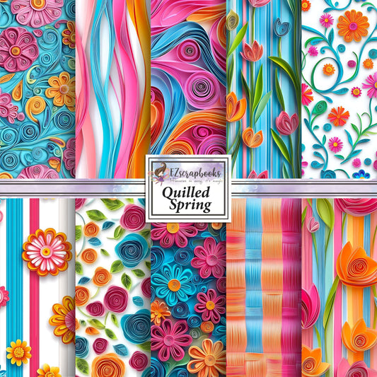 Quilled Spring - Spring - 12X12 Scrapbook Paper Pack - 26-8036