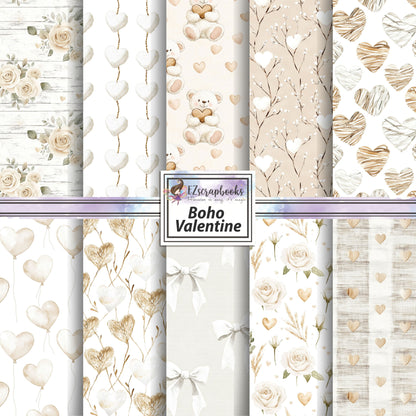 Boho Valentine - Valentine Love - 12X12 Scrapbook Paper Pack - 26-8039