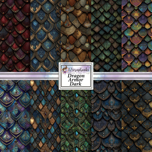 Dragon Armor Dark - 12X12 Scrapbook Paper Pack - 26-8047