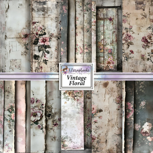 Vintage Floral - 12X12 Scrapbook Paper Pack - 26-8073