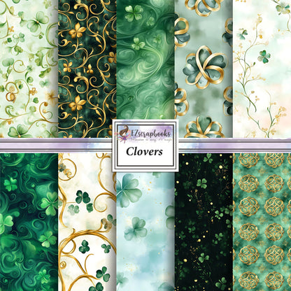 Clovers - St Patrick's Day - 12X12 Scrapbook Paper Pack - 26-8079