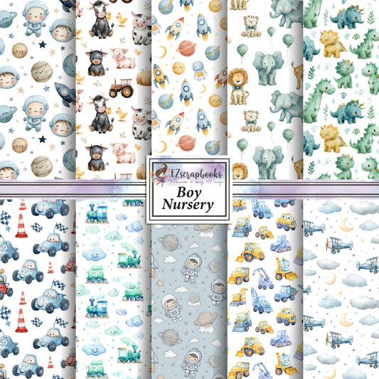 Boy Nursery - 12X12 Scrapbook Paper Pack - 26-8082