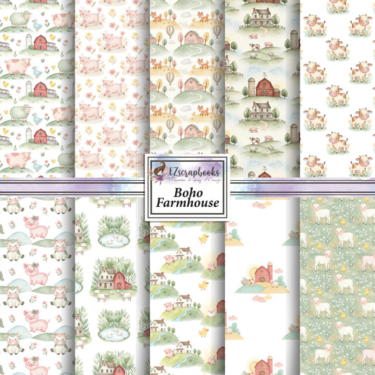 Boho Farmhouse Nursery - 12X12 Scrapbook Paper Pack - 26-8084